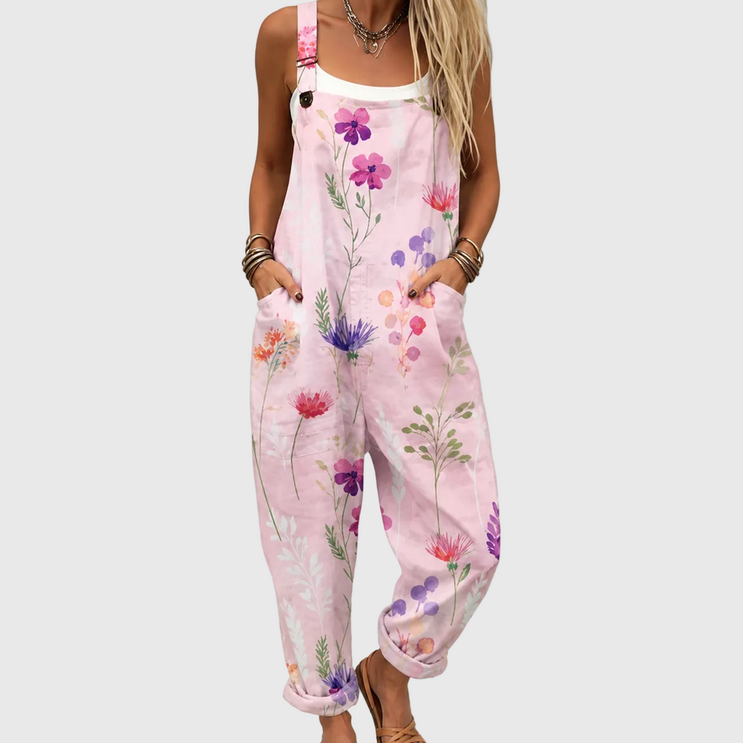 Comfortable Printed Overalls