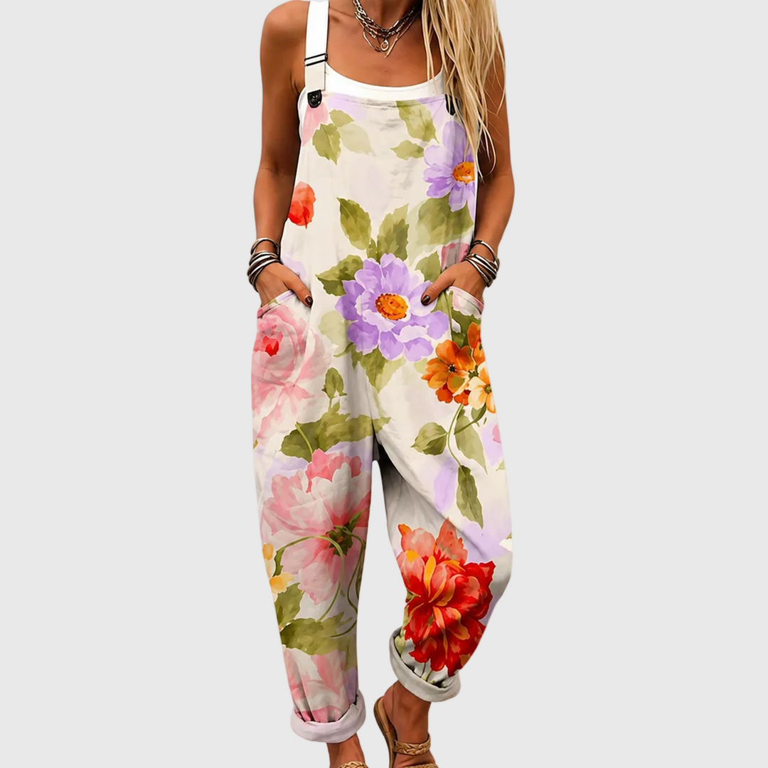 Comfortable Printed Overalls