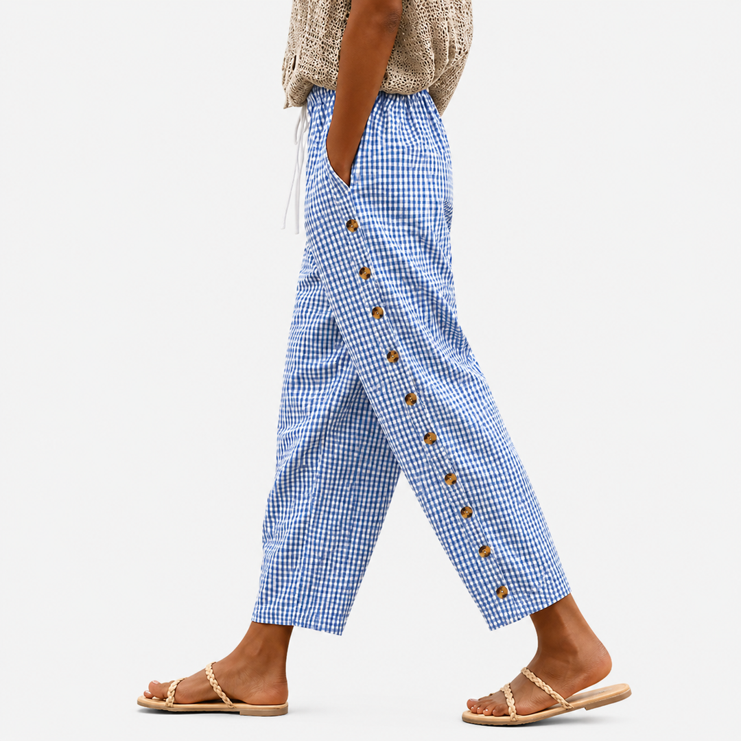 Ocean Striped Button Trousers