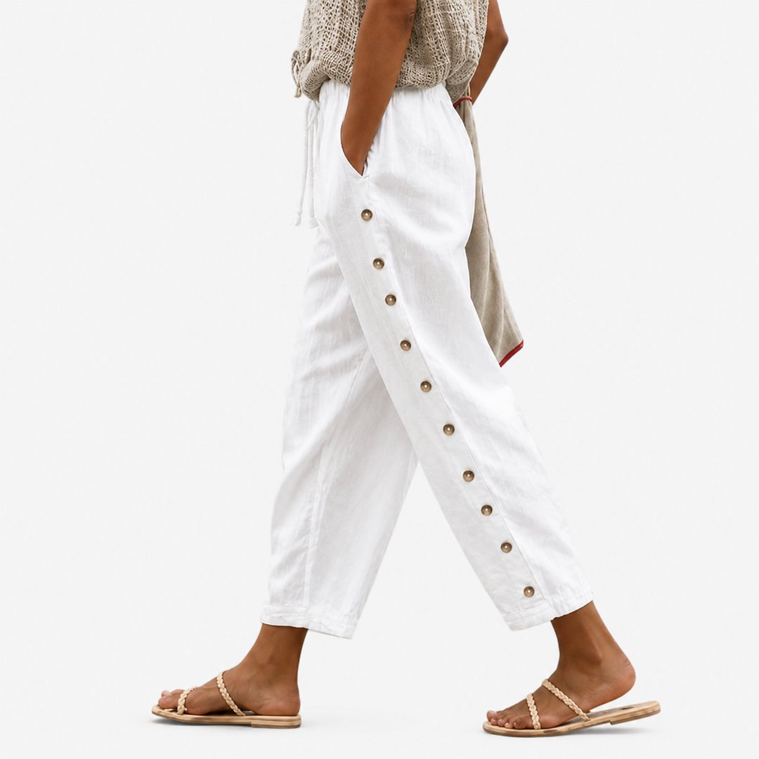 Coastal Charm Button Trousers