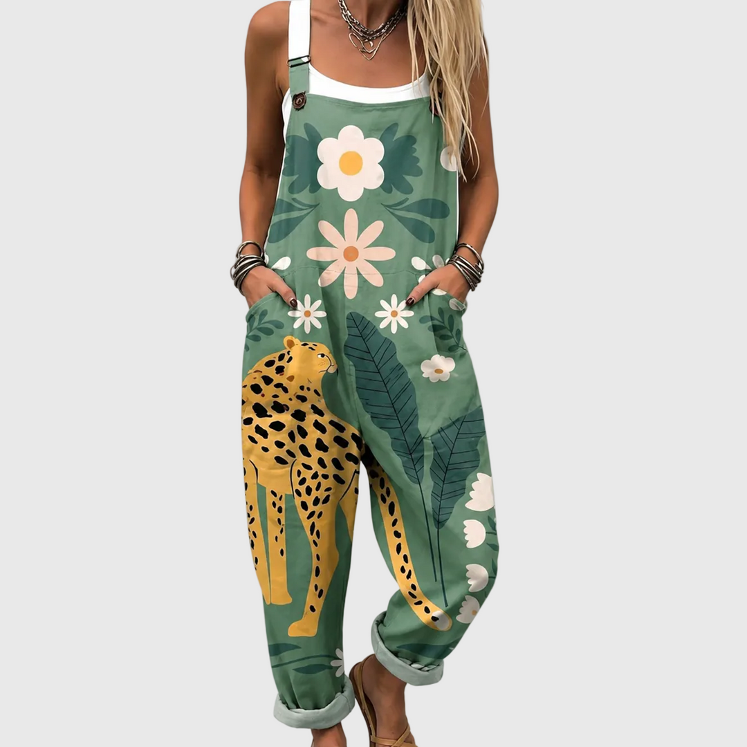 Comfortable Printed Overalls