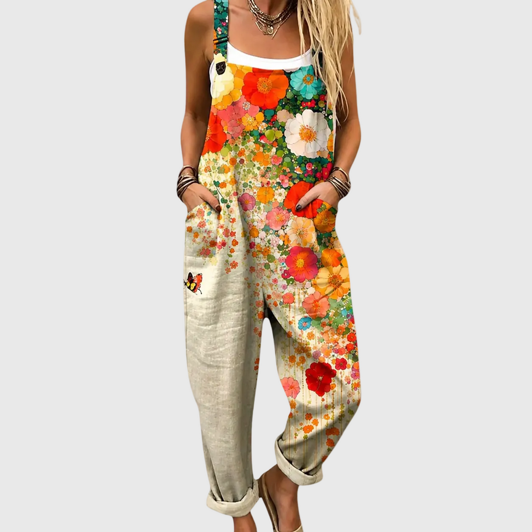 Comfortable Printed Overalls