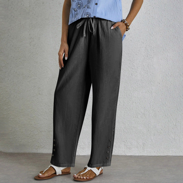 Shania - Pantalon relax à boutons