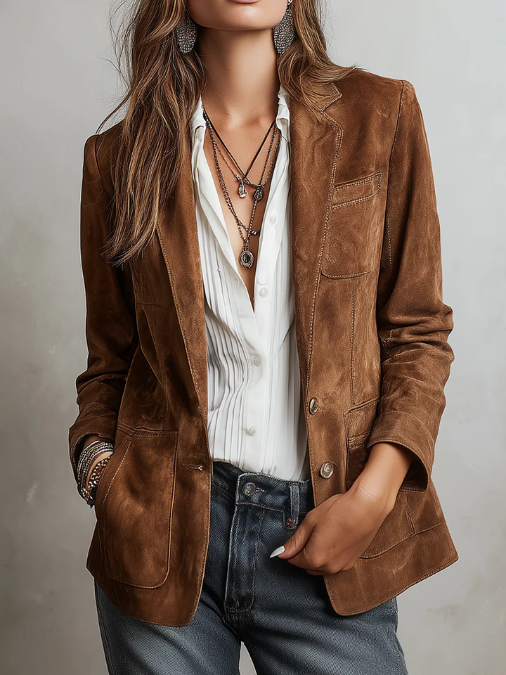 Blazer vintage marron pour femme