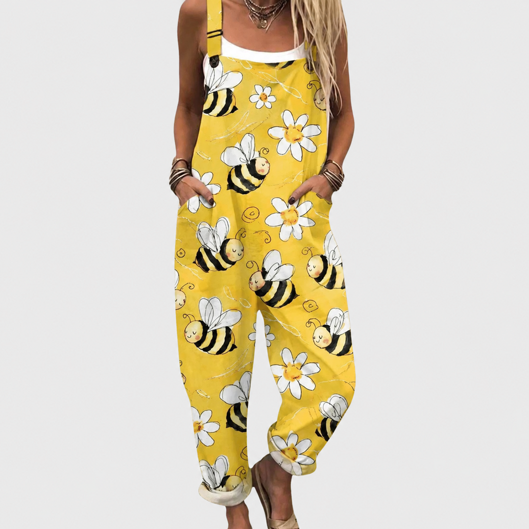 Comfortable Printed Overalls