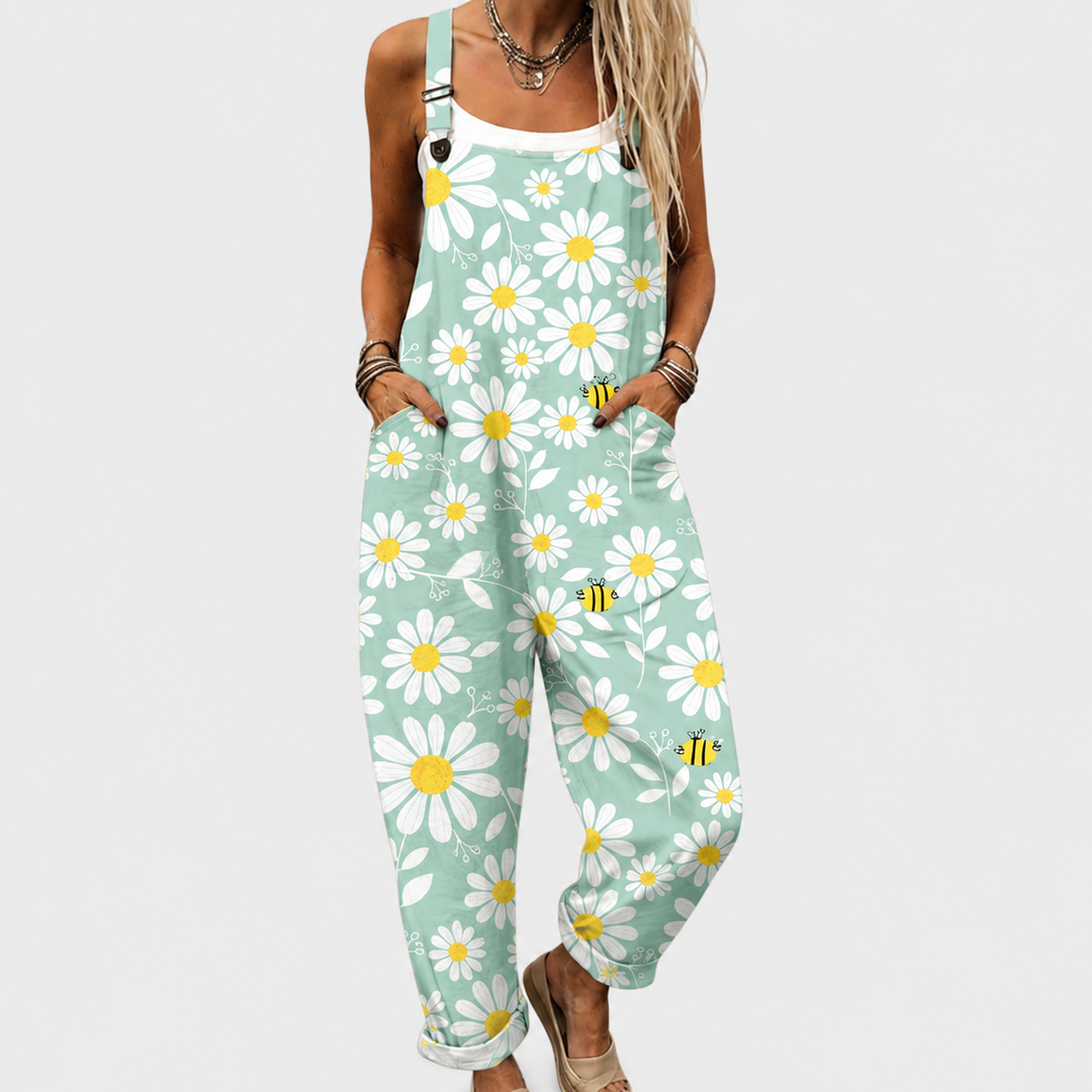 Comfortable Printed Overalls