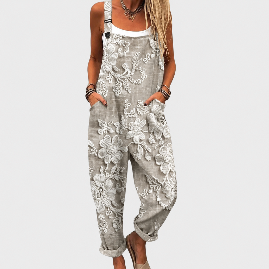 Comfortable Printed Overalls