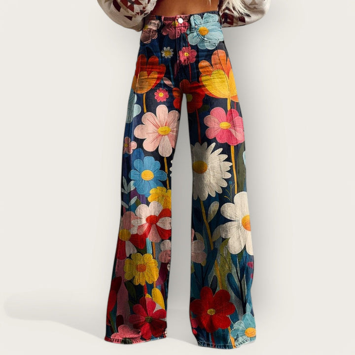 Pantalon large multicolore élégant