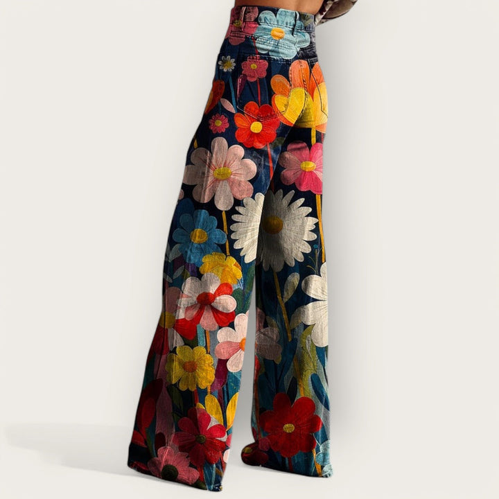 Pantalon large multicolore élégant