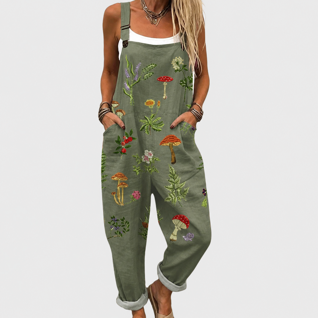 Comfortable Printed Overalls