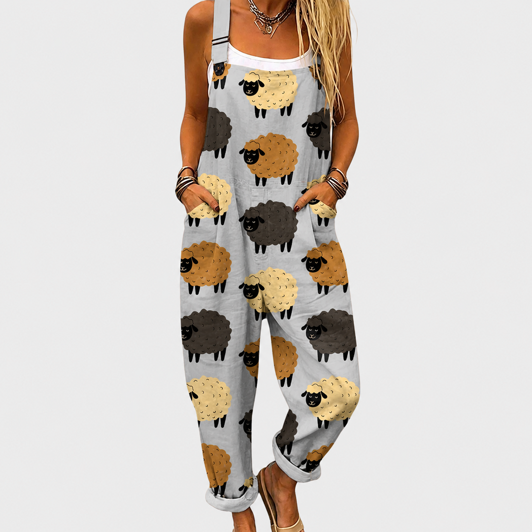 Comfortable Printed Overalls