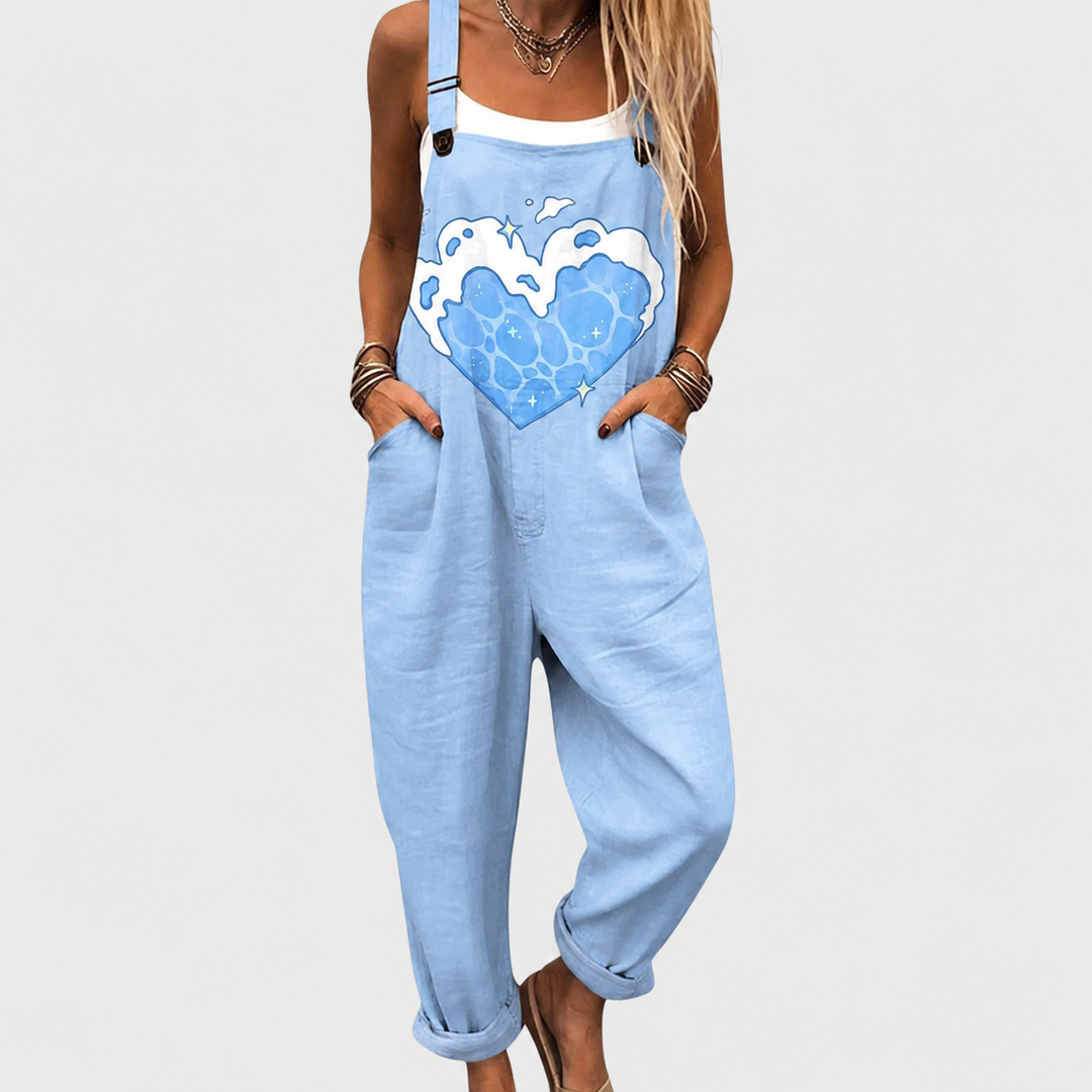 Comfortable Printed Overalls