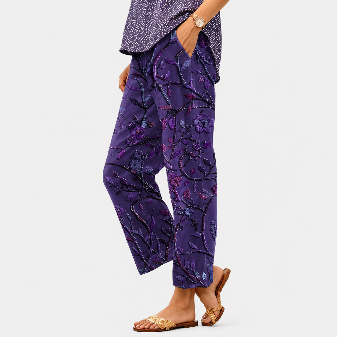 Midnight Bloom Comfort Pants
