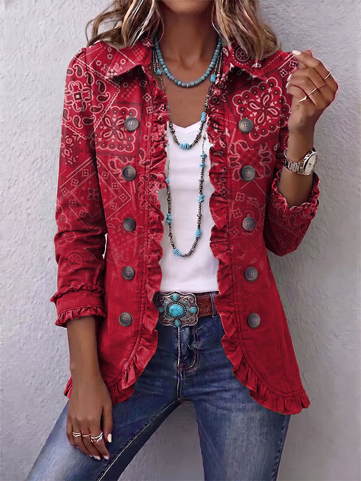 Criselle | Veste Ruffle Imprimé Paisley Ombre Bohème