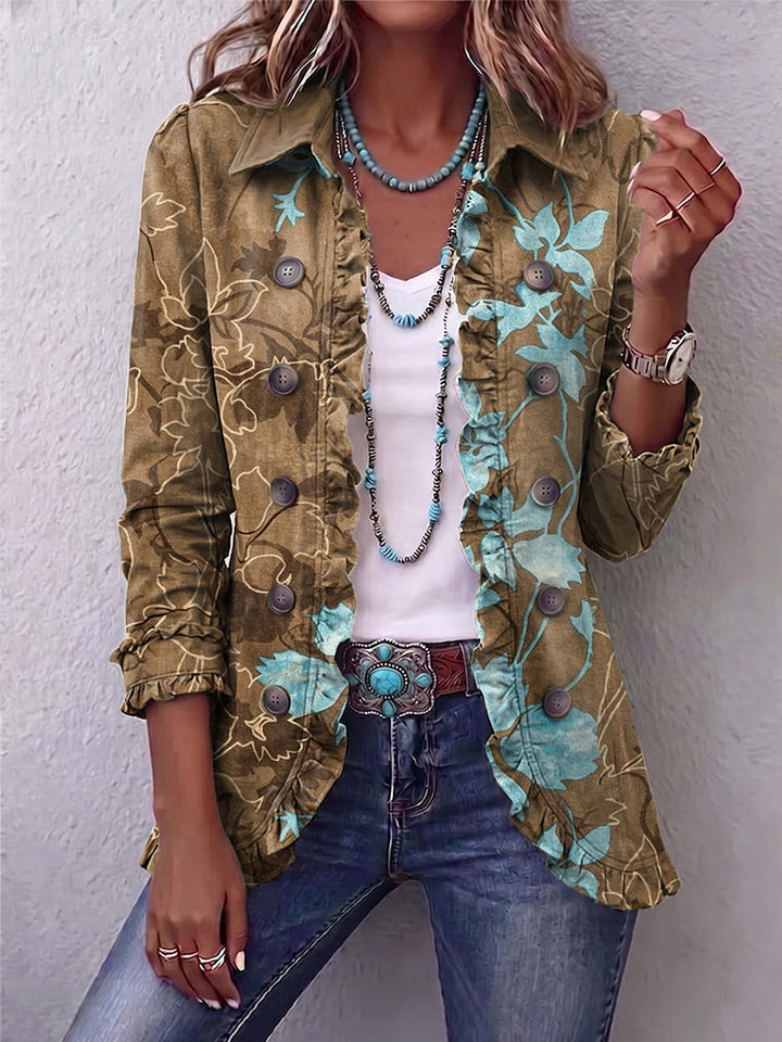Sundara | Veste à Volants Florale Vintage Boho Dégradée